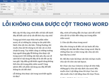Lỗi không chia được cột trong Word