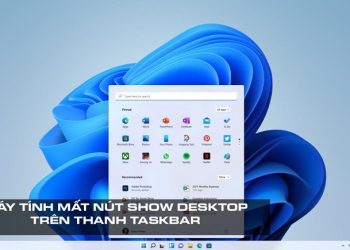 mất nút Show Desktop trên thanh Taskbar