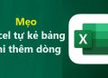 Excel tự kẻ bảng khi thêm dòng