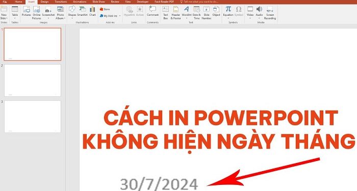 Cách in PowerPoint không hiện ngày tháng