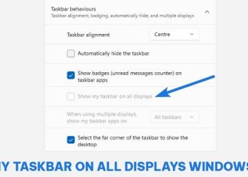 Show my taskbar on all displays Windows 11 bị ẩn