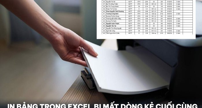 Fix nhanh lỗi in bảng trong Excel bị mất dòng kẻ cuối cùng