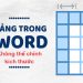 Không chỉnh được kích thước bảng trong Word