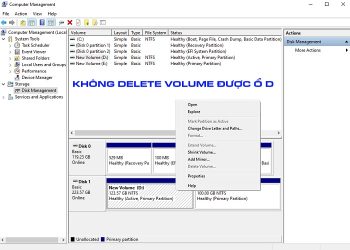 Không Delete Volume được ổ D
