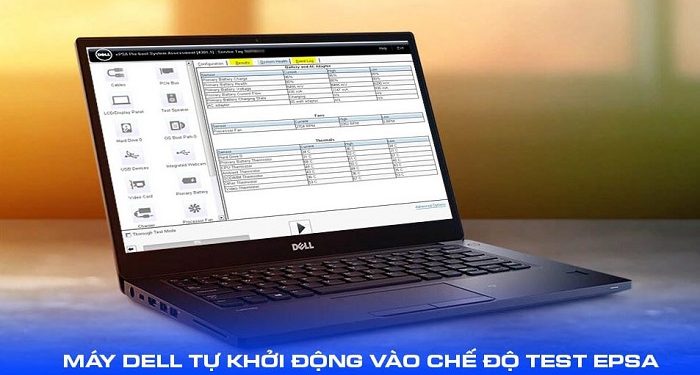 máy Dell tự khởi động vào chế độ test ePSA