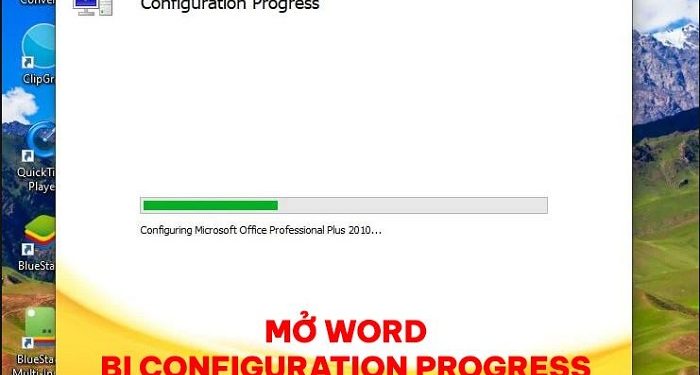 mở Word bị configuration progress
