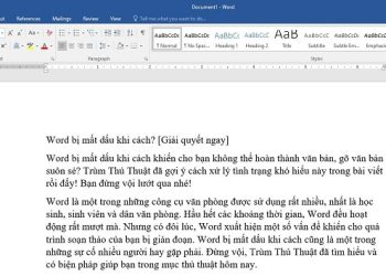 Word bị mất dấu khi cách