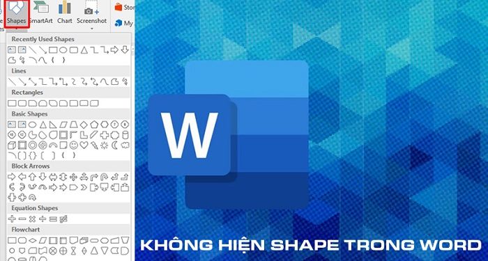 không hiện shape trong Word