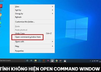 không hiện open command window here