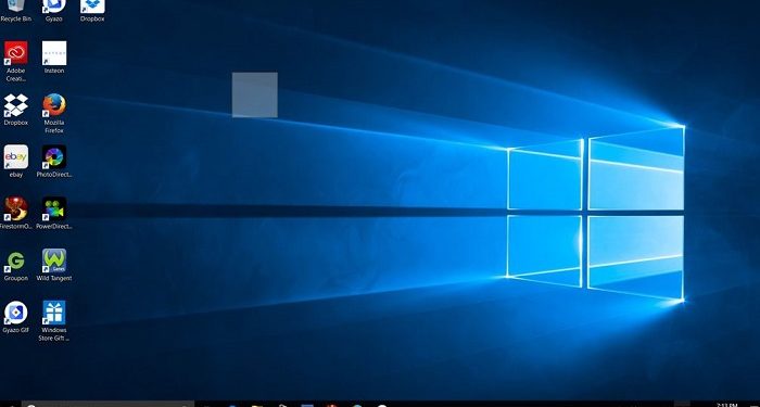 Màn hình máy tính xuất hiện ô vuông trong suốt
