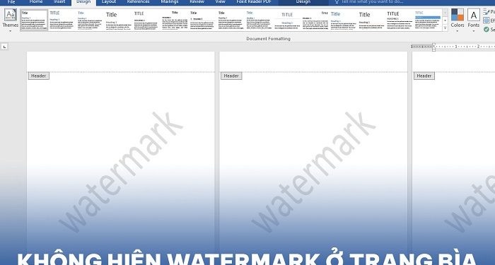 không hiện watermark ở trang bìa