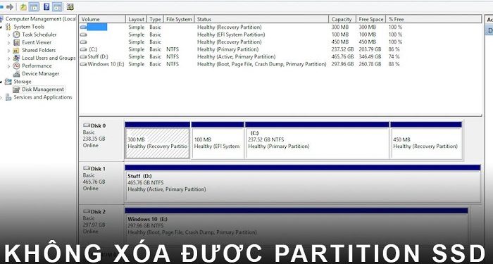 Không xóa được Partition SSD