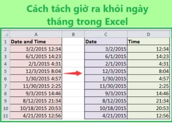 Cách tách giờ ra khỏi ngày tháng trong Excel cực dễ