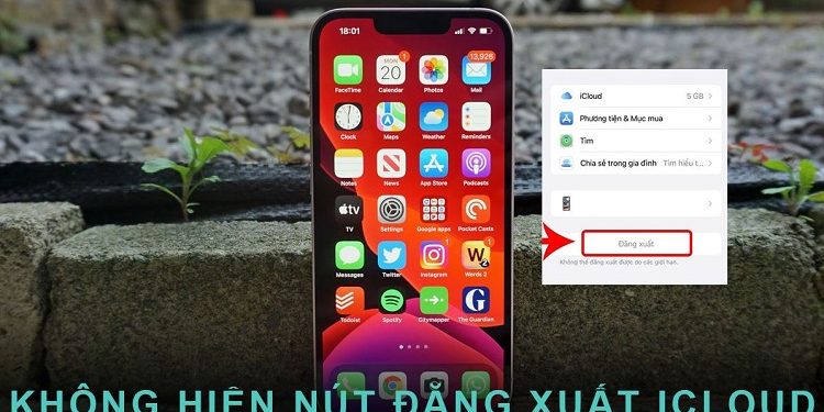 Không hiện nút đăng xuất iCloud