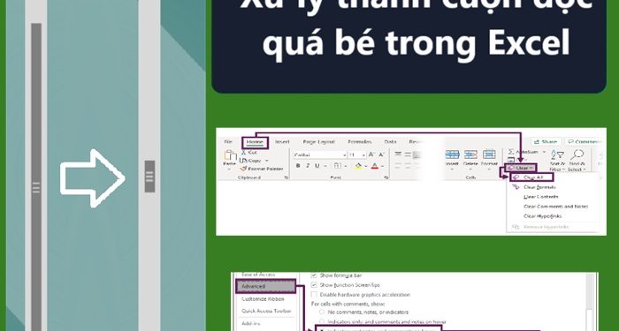 Xử lý tình trạng thanh cuộn dọc quá bé trong Excel