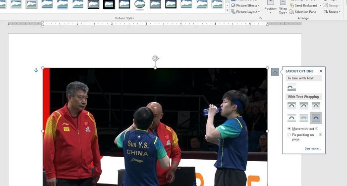 Ảnh trong Word không di chuyển được