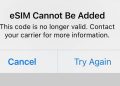 iPhone không add được eSIM