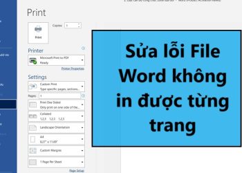 Sửa lỗi File Word không in được từng trang