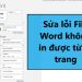 Sửa lỗi File Word không in được từng trang