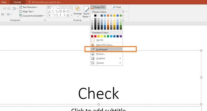 Tại sao PowerPoint không có Eyedropper
