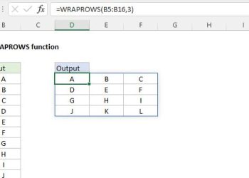 Excel không có hàm WRAPROWS
