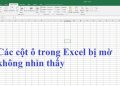 Các cột ô trong Excel bị mờ không nhìn thấy
