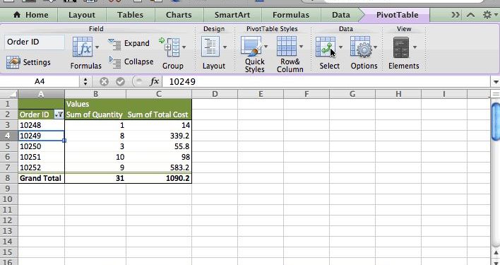 Cách bỏ chữ Blank trong PivotTable