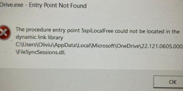 lỗi OneDrive exe Entry Point Not Found