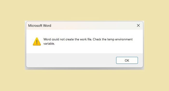 Word không thể tạo tệp công việc
