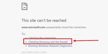 Lỗi checking the proxy and the Firewall