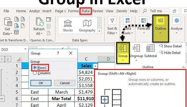 File Excel bị Group