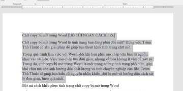 Chữ copy bị mờ trong Word