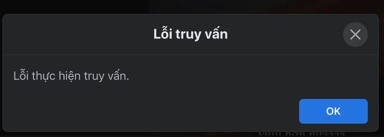 lỗi truy vấn khi bình luận trên Facebook