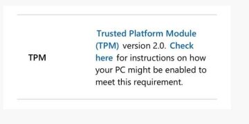 Máy tính không hỗ trợ TPM 2.0