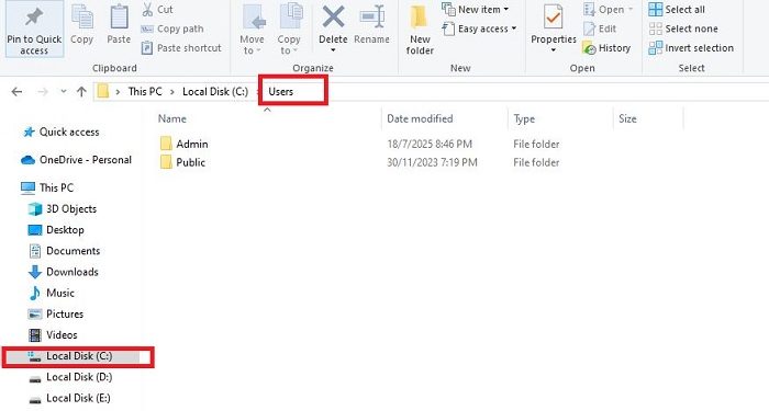 Xóa thư mục Users trong ổ C có sao không