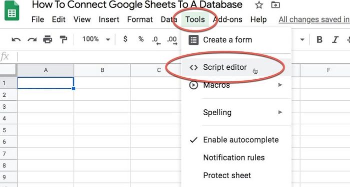 Google Sheet không có Script Editor