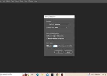 lỗi Text Import options Illustrator