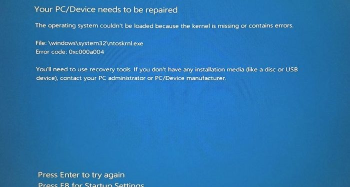 ntoskrnl.exe lỗi màn hình xanh