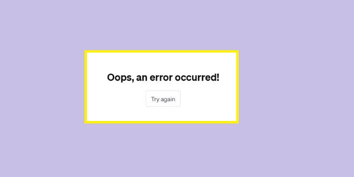 Chat GPT bị lỗi Oops An error occurred
