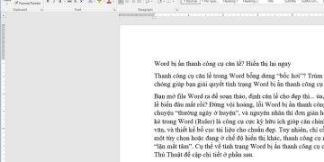 Word bị ẩn thanh công cụ căn lề